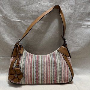 EUC Fossil Raffia Striped Hobo Bag